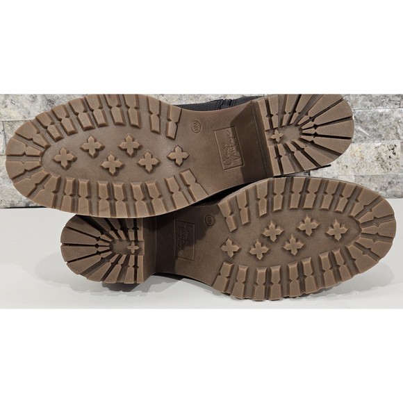 NEW Crown Vintage Boots Womens 10M Black Leather Yuliana Combat Lace-Up Lug Sole - Picture 5 of 13